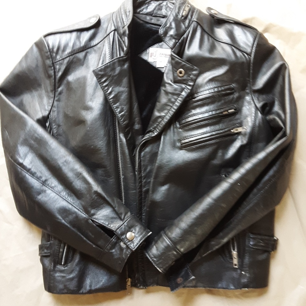 Chess king Reto Black  Leather Jacket